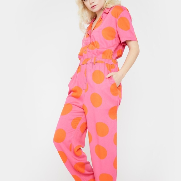 Lazy Oaf Pants - NWT Lazy Oaf Daytrip Polka Dot Jumpsuit US 2 UK 6